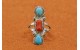 Turquoise and coral Ring