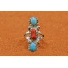 Bague turquoise et corail