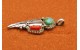 Pendentif turquoise et corail