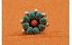 Flower turquoise and coral Ring