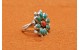 Bague fleur turquoise et corail