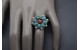 Bague fleur turquoise et corail