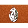 Kokopelli turquoise and coral Pendant