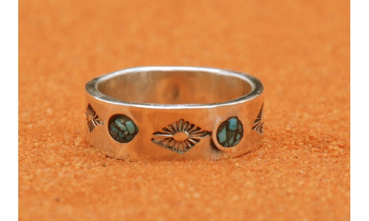 Bague inlay turquoise