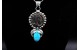 Indian head and turquoise Pendant