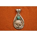 Turquoise and indian head Pendant