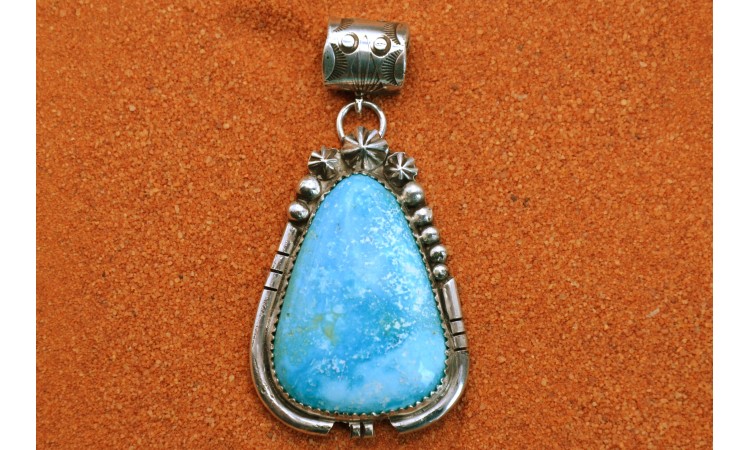 Blue Jay Sonoran turquoise Pendant