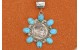 Pendentif tête d'indien et turquoises