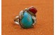 Bague turquoise Kingman et corail