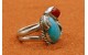 Kingman turquoise and coral Ring