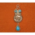 Pendentif turquoises et bison