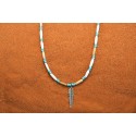 Feather turquoise and bone Necklace