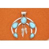 Pendentif Naja turquoises