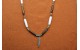 Collier turquoise plumes et os
