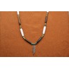 Turquoise feather and bones Necklace