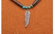 Turquoise feather and bones Necklace