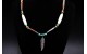 Collier turquoise plumes et os