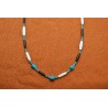 Collier turquoises et os