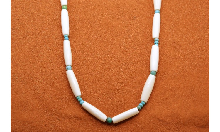 Kingman turquoise and bones Necklace