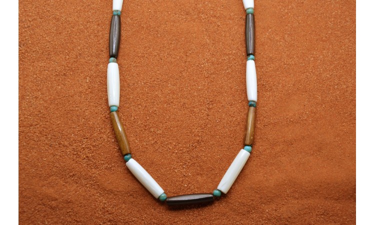 Collier os et turquoises Kingman