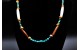 Collier os et turquoise