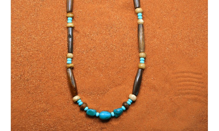 Bones and Kingman turquoise Necklace
