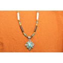 Collier croix Zia et turquoises