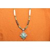 Zia cross and turquoise Necklace
