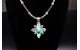 Collier croix Zia et turquoises