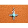 Turquoise and Zia cross pendant