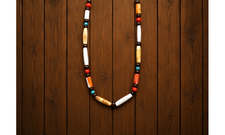 Bones turquoise coral and spiny Necklace