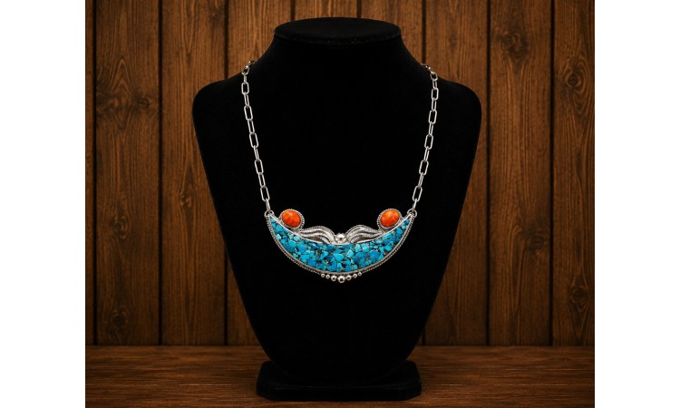 Turquoise and Spiny Oyster necklace