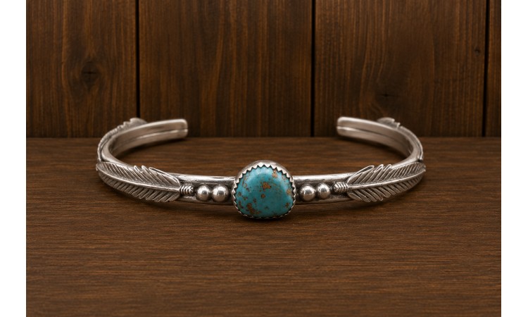 Bracelet turquoise Royston et plumes