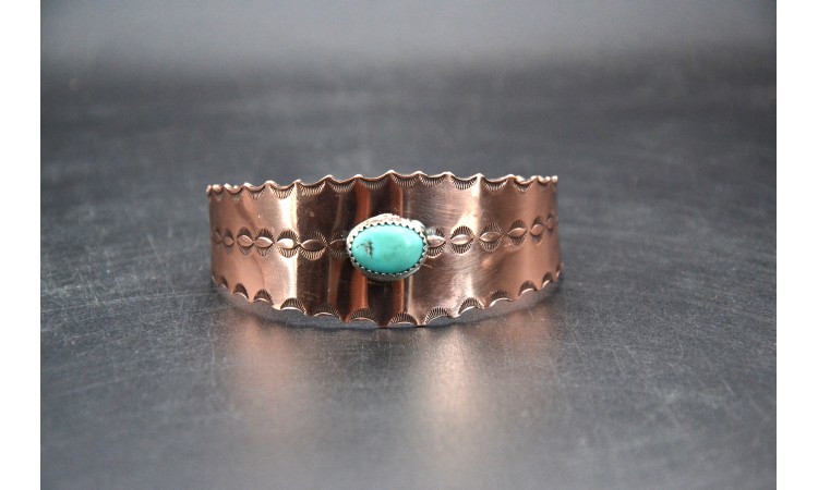 Copper and Kingman turquoise Bracelet