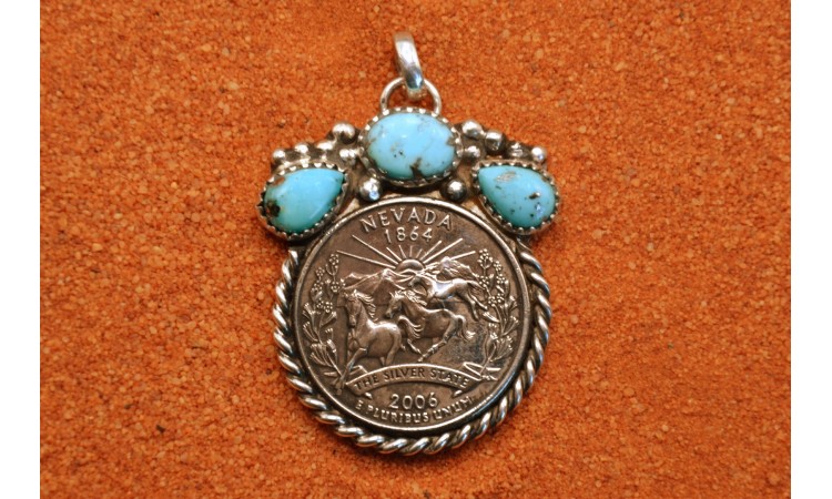 Pendentif quarter dollar Nevada