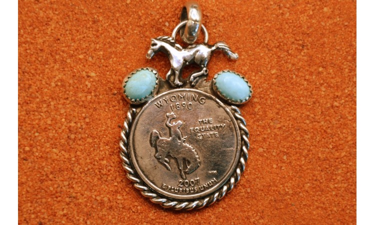 Wyoming quarter dollar Pendant