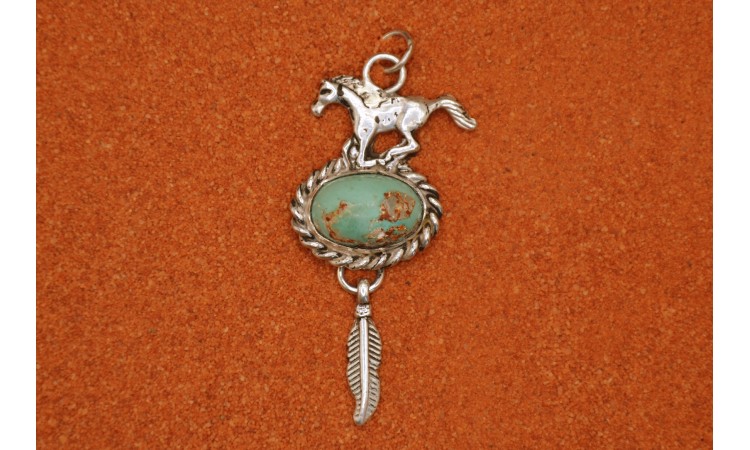 Horse and turquoise Pendant