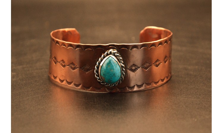 Bracelet cuivre et turquoise