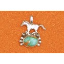 Pendentif cheval et turquoise