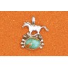 Horse and turquoise Pendant