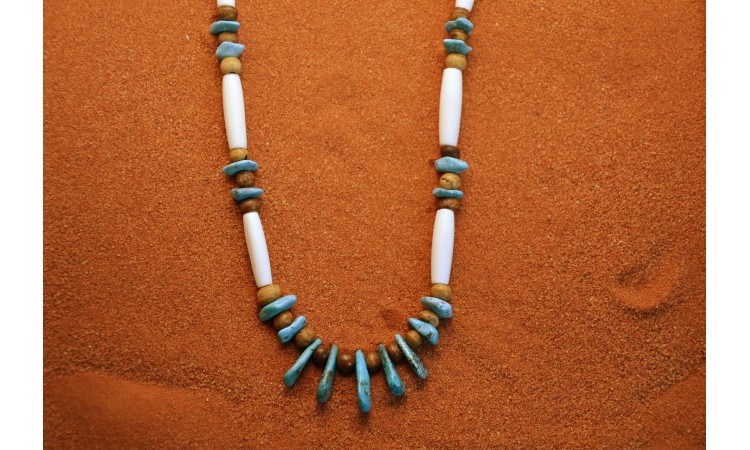 Turquoise and bones Necklace