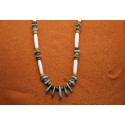 Collier turquoise et os